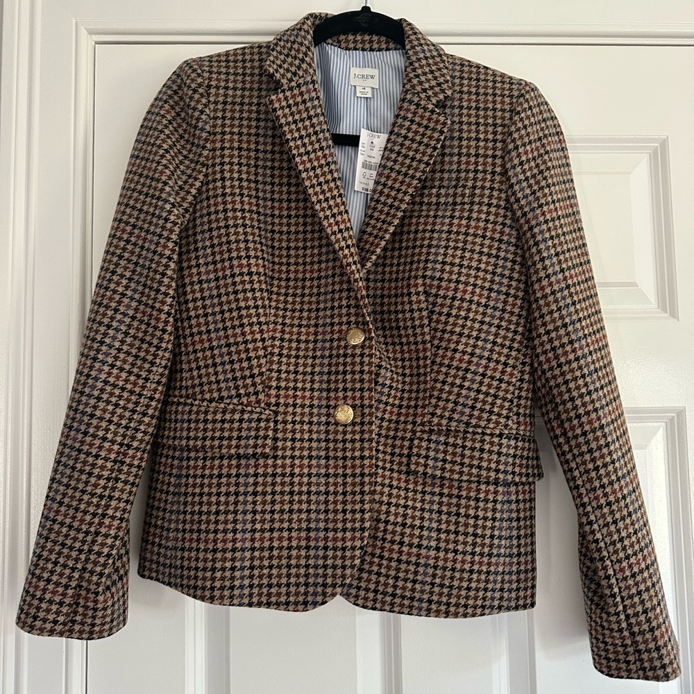 J.Crew Herringbone wool blend school boy blazer